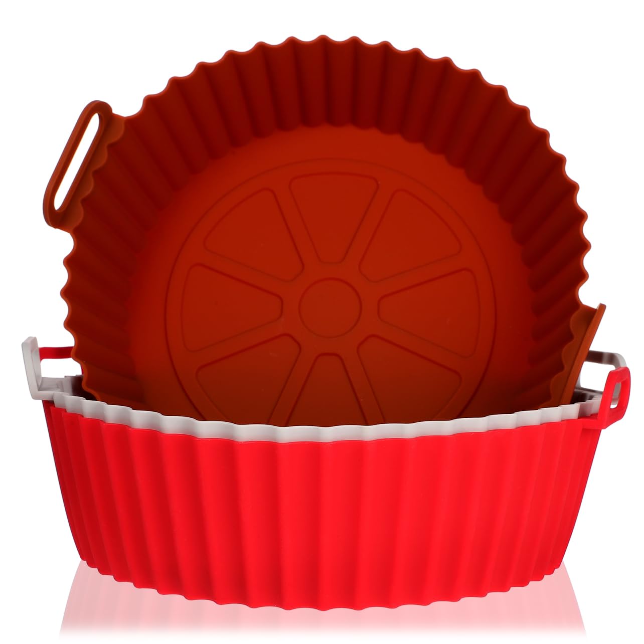 PRETYZOOM 3pcs Silicone Baking Liners for Air Fryer Non-stick Reusable Trays Safe for Oven and Microwave for Frying and Baking Includes Premium Grey and Vibrant