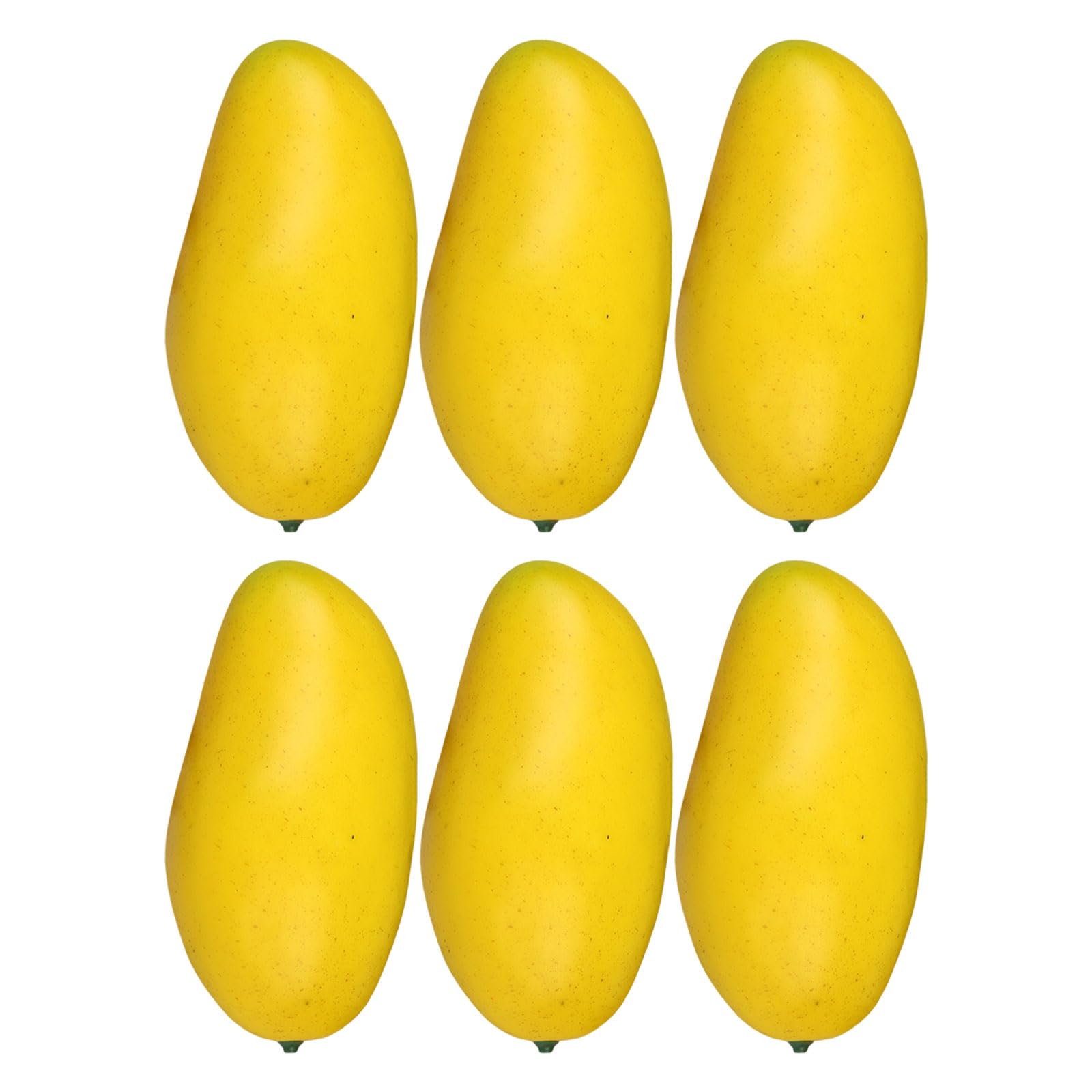 Tkidplw 6Pcs Mangoes Decors Set Artificial Fruit Realistic Mangos Replicas for Culinary Display and Interior Designs Accent Artificial Mangoes