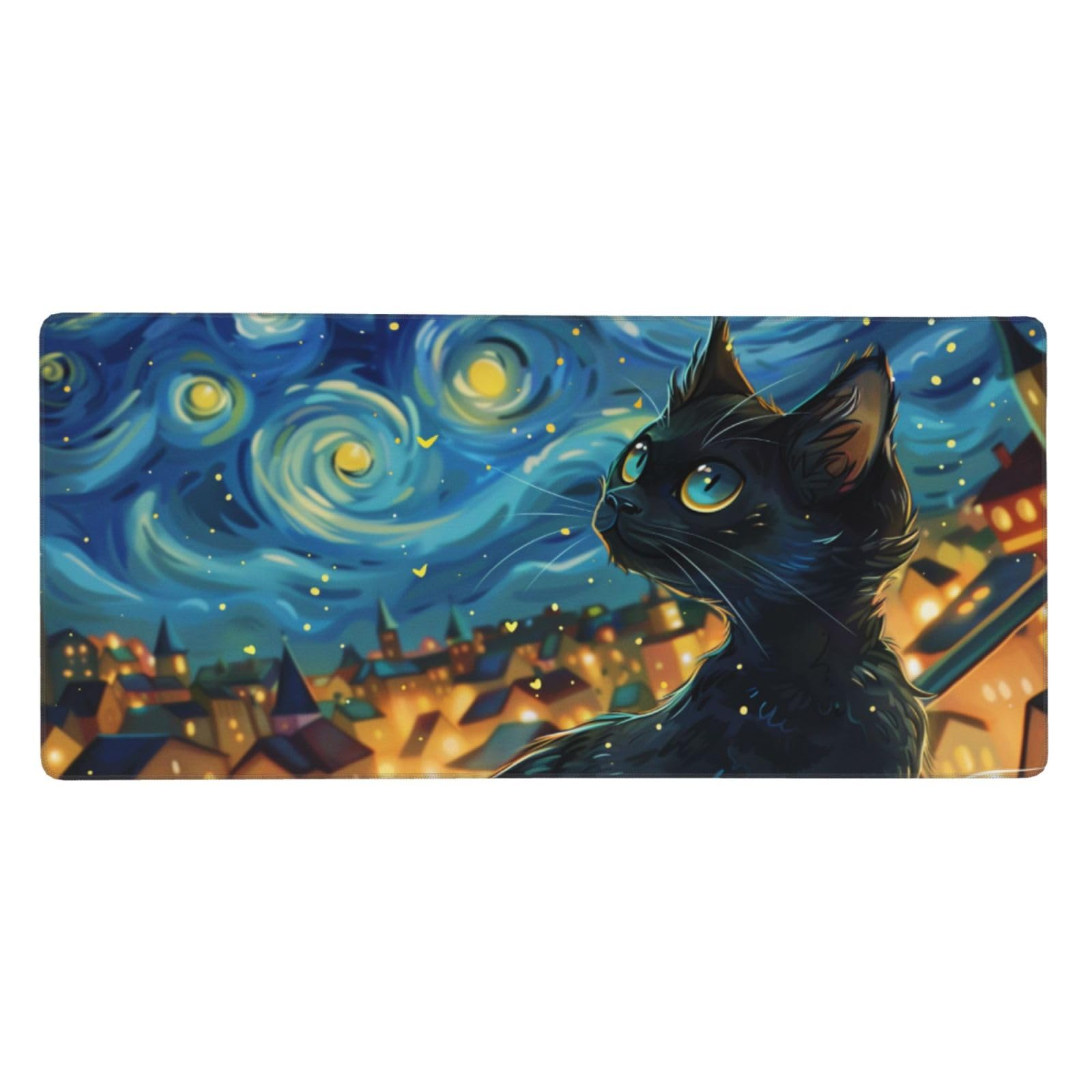 Traum Mousepad XL 1000x500mm/100x50cm Groß Gaming Mauspad Katze, Schreibtischunterlage Mit Anti-Rutsch Basis,Tischunterlage Large Size, für Gaming Office Home Zubehör, Geschenke für Männer-z930