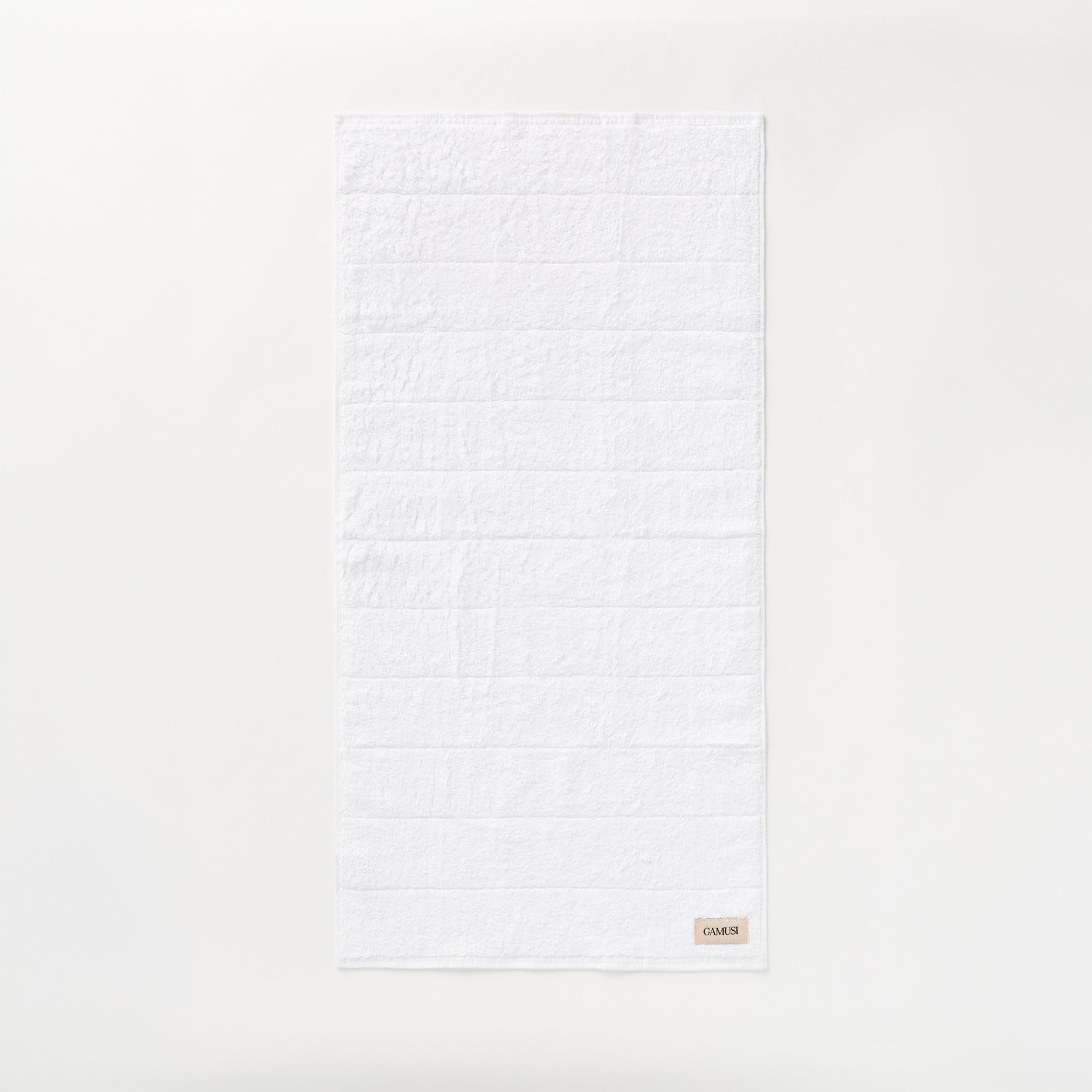 GAMUSI Set Asciugamani da Bagno 4 Pezzi 100% Cotone - 2 x 50x100 cm, 2 x 100x150 cm, 600g/m², Bianco/Pietra.
