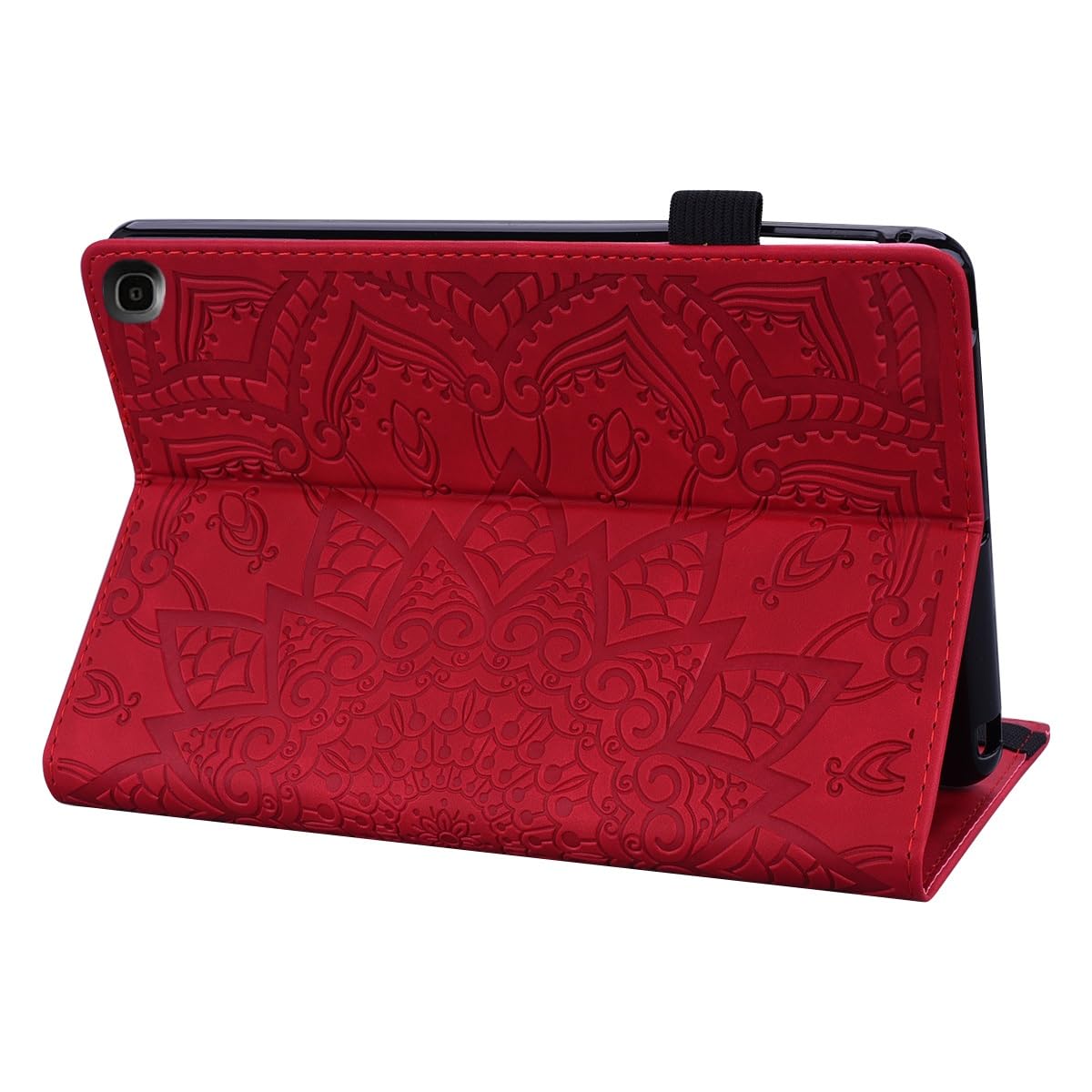 Custodia protettiva per tablet PC compatibile con Kindle Fire HD10 2023 sottile e leggera in pelle PU goffrata, custodia per tablet con slot per schede (colore: Vermelho)