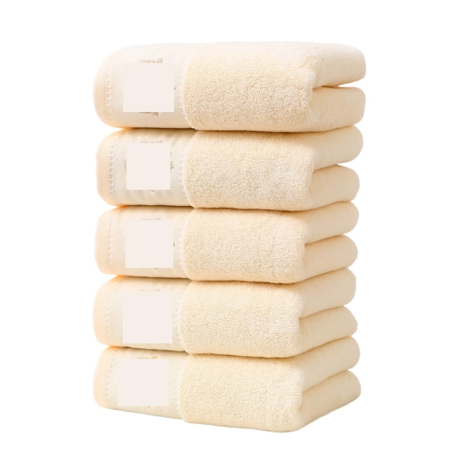 ZYAYNG 5Pcs Towels Gift Set Thickened, Ultra Soft Highly Absorbent, 35x75cm Towel, Men Women Couples, Ideal For Daily Use For Bathroom(Beige)