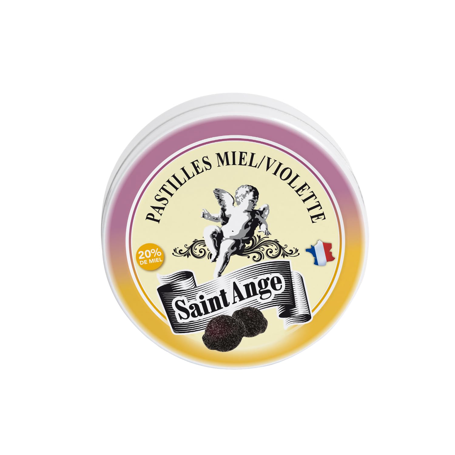 Lot de 10 boites Miel Violette Pastilles Saint-Ange Bonbons Traditionnels 100% Français Miel Violette