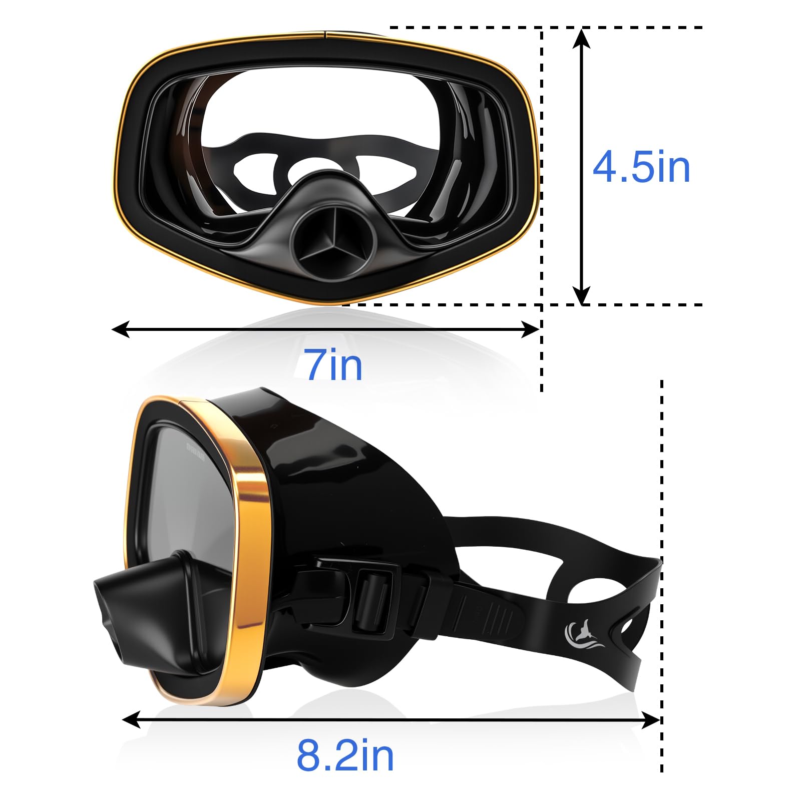 Maschera subacquea con valvola di scarico, ampia visuale, adatta per adulti, per immersioni subacquee, immersioni gratuite e snorkeling