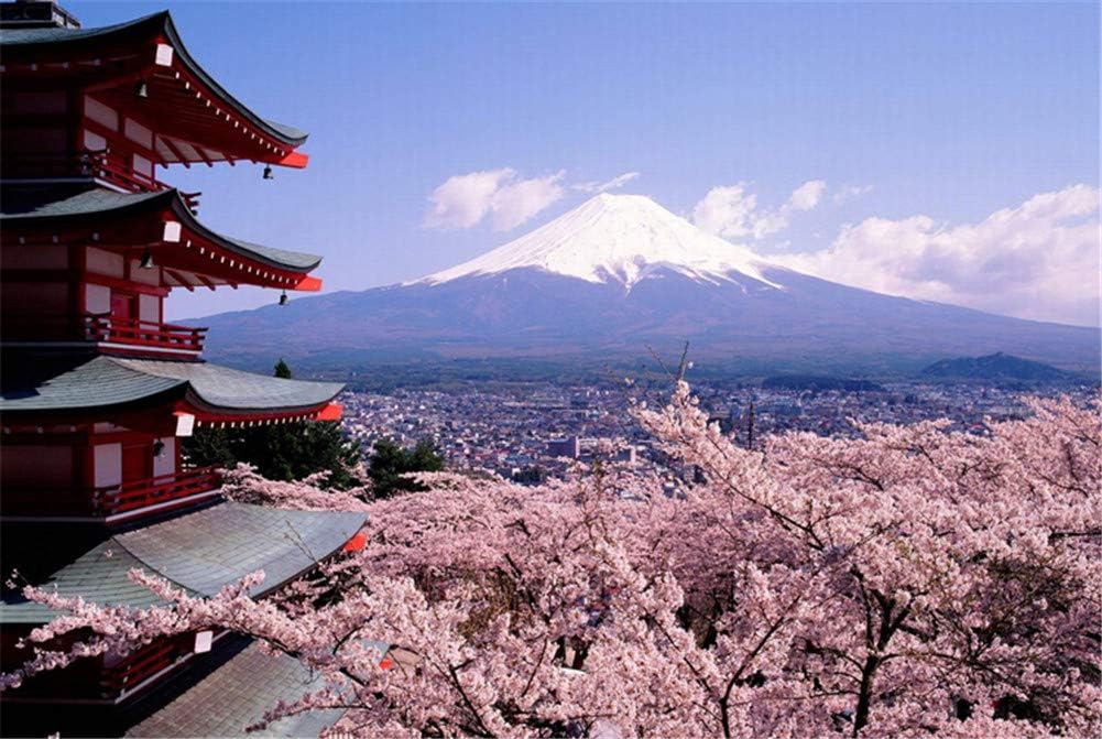 Queenie® Premium 1000 Piece Wooden Jigsaw Puzzle Games Mount Fuji Cherry Blossoms Pattern Floor Puzzles Toys Home Photo Frame Wall Decoration Gifts