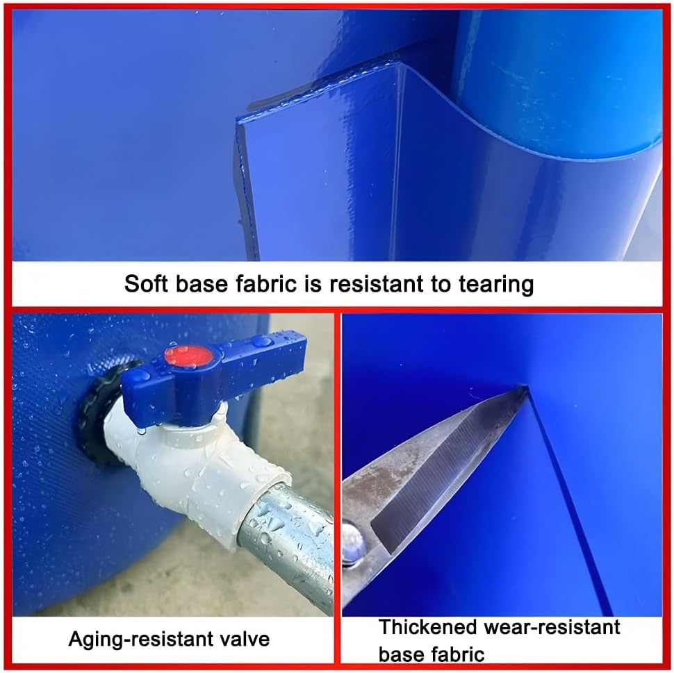 Collapsible Kids' Canvas Fish Pool - Large Outdoor Above Ground Pool for Koi Pond, Easy Setup, Durable Water Play, Perfect for Summer Fun & Irrigation Activities