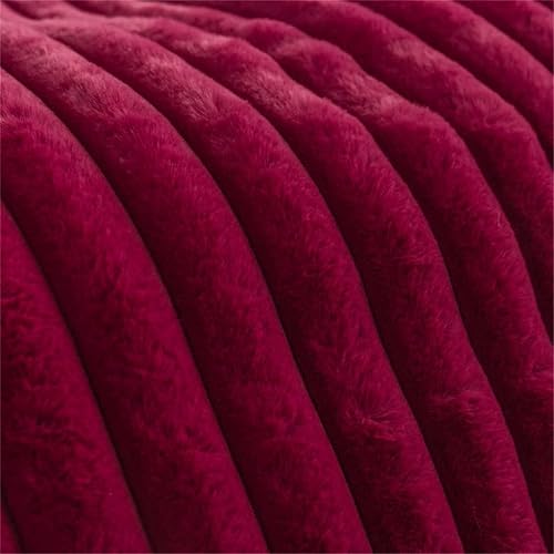Miniatura 4 de HARUE Red Super Soft Velvet Vertical Duvet Cover Set Double King Bed 4pcs Plush Bedding Set Flat Sheet Pillow Case (Color  D, Size  200 * 230cm)