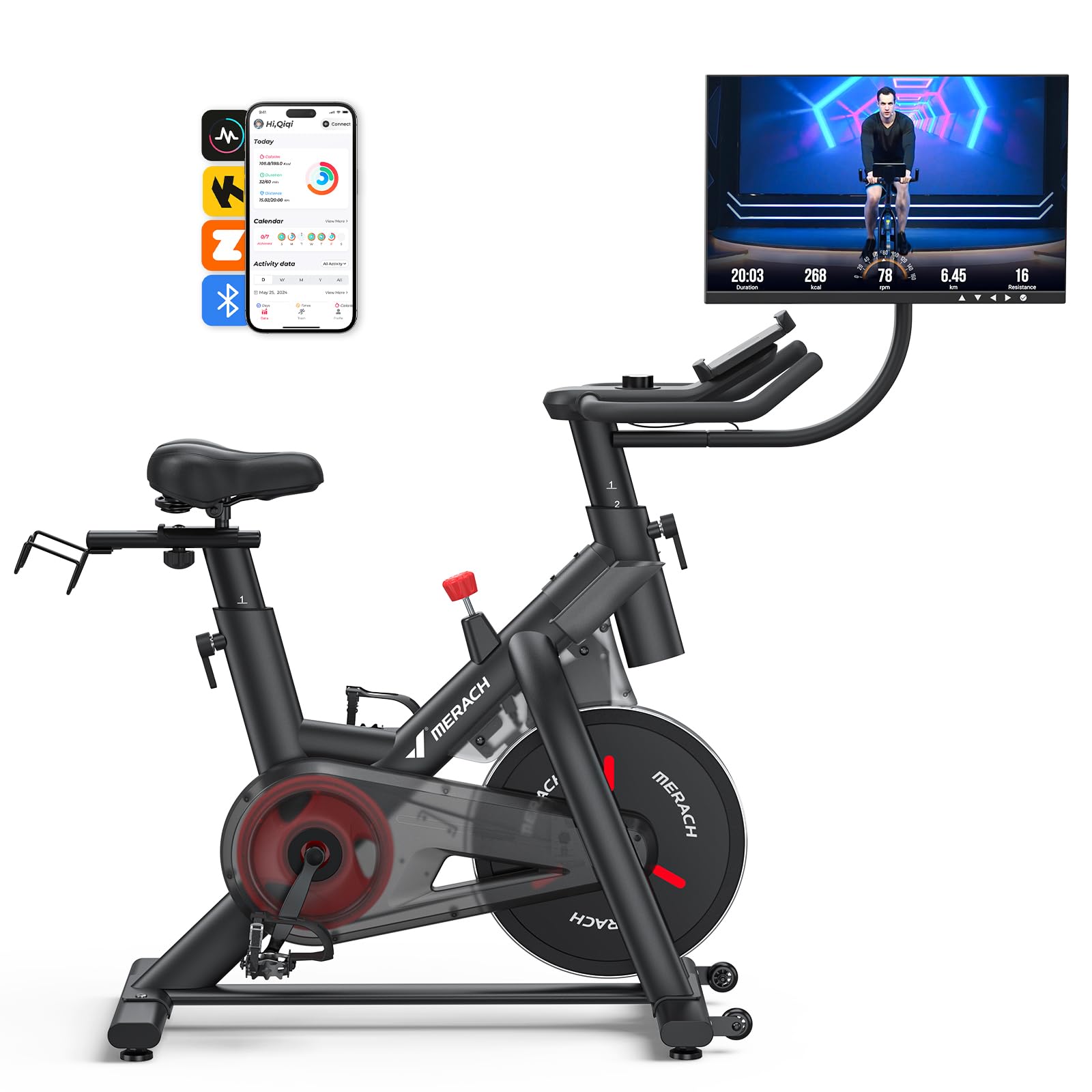 Merach Magnetic Exercise Bike for Home Gym, Low Noise