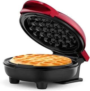 Mini Waffle Maker 4 Inch – 350W Stainless Steel Electric Non-Stick Machine for Belgian Waffles, Pancakes, Paninis & Snacks... Price In India