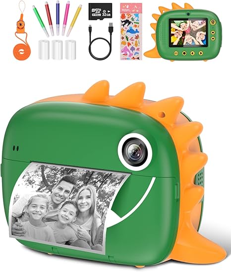 Amazon Co Jp キッズインスタントカメラ 3 12歳 キッズ 幼児 子供 男の子 女の子 クリスマス 誕生日プレゼント 2 0インチスクリーン 12mp 1080p Hd ビデオカメラ 赤ちゃんインスタントプリント デジタルカメラ おもちゃ