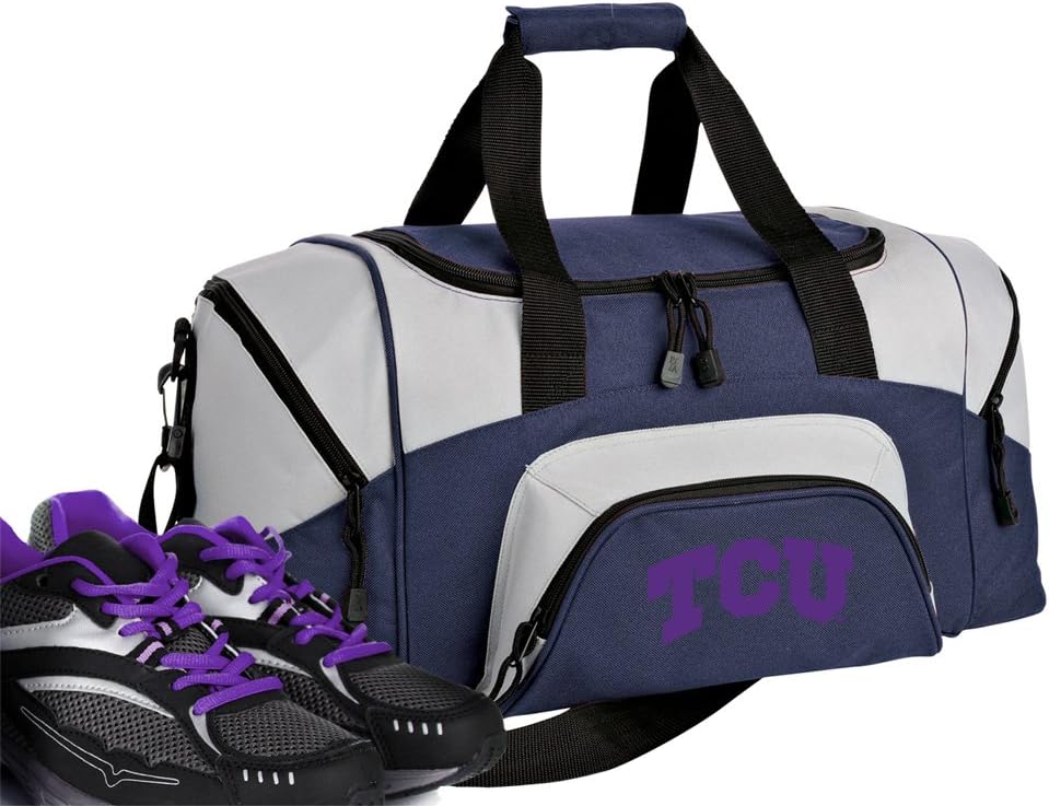SMALL Texas Christian University Gym Bag Deluxe TCU Travel Duffel Bag Carryon