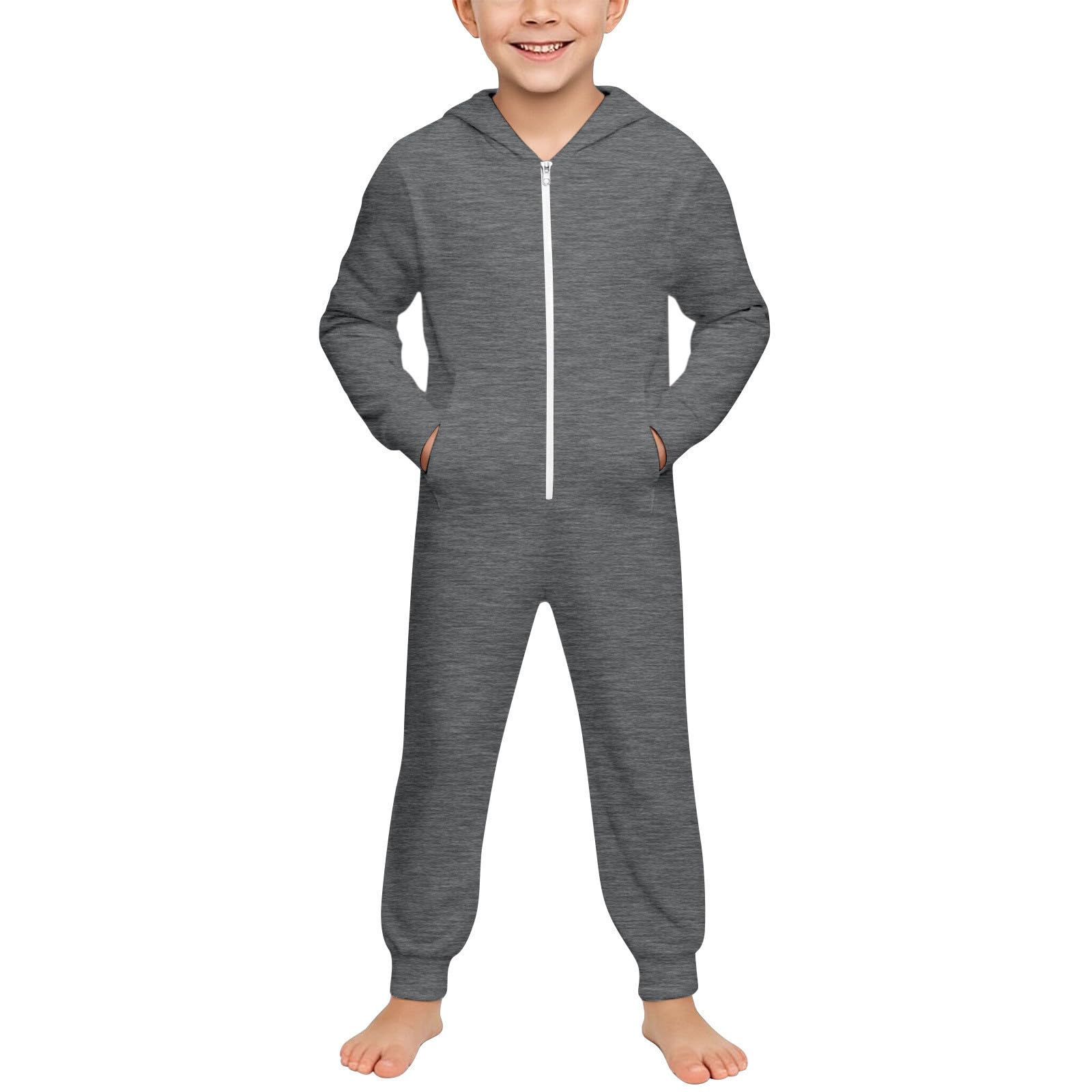 Sudadera con cremallera infantil y mono con capucha unisex 8
