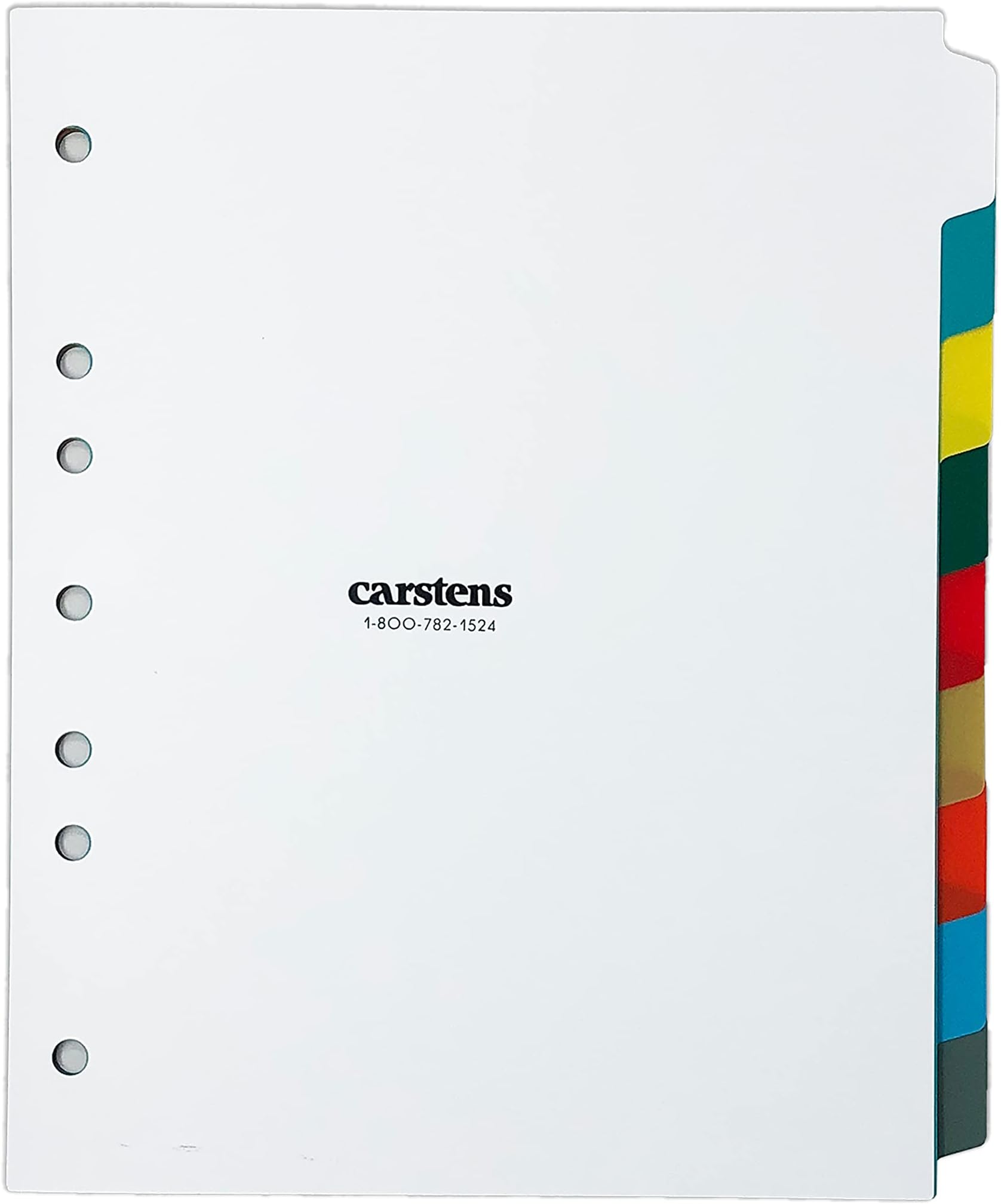 Carstens Heavy Duty Plastic Dividers, 9Tab, MultiColor