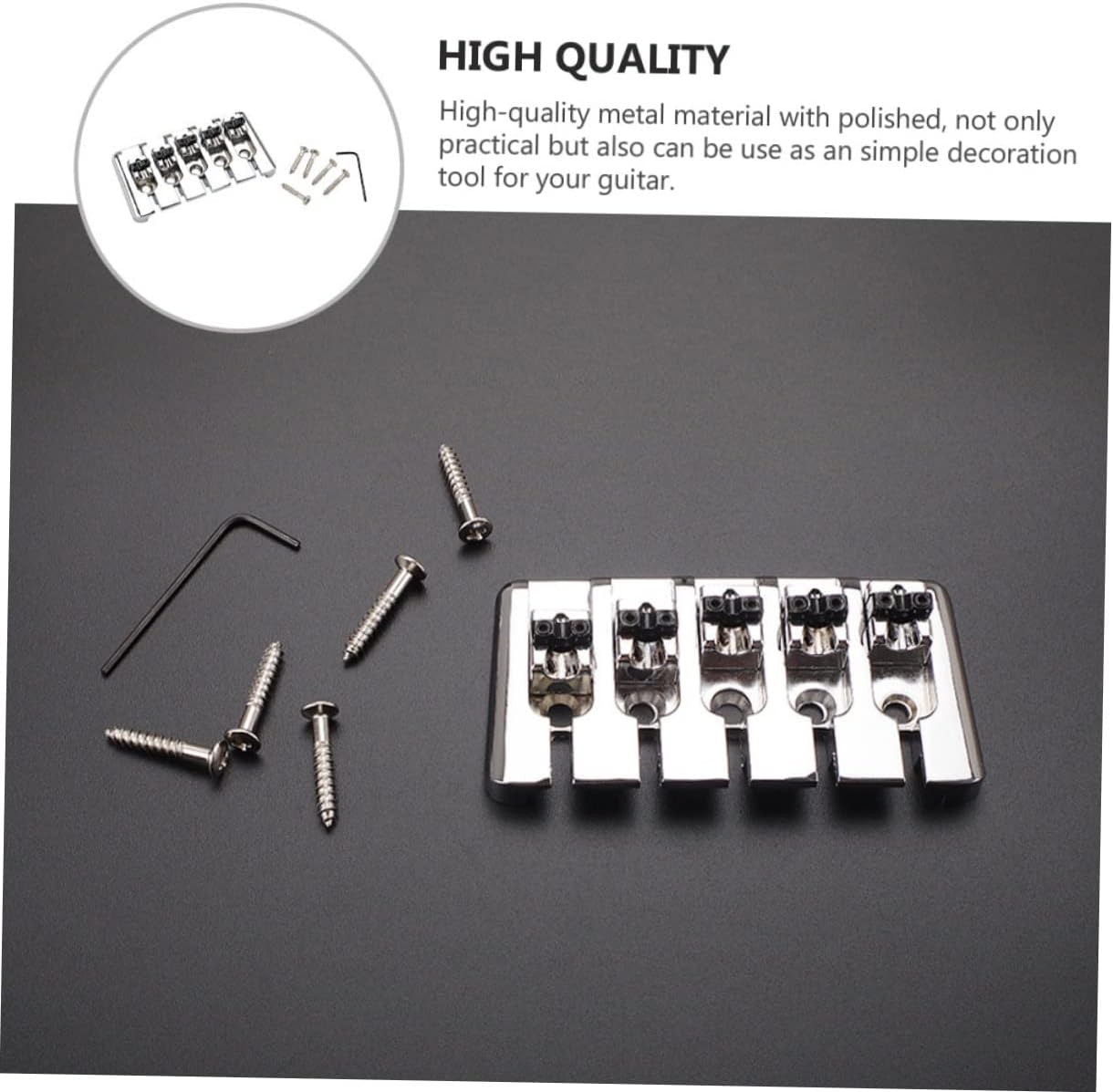 VANZACK 1pc Fixed Tailpiece String Saddle Bridge for Guitar Elegant Design Easy Installation Replacement for Old Damaged Parts Upgrade for Acoustic and Electric Guitars