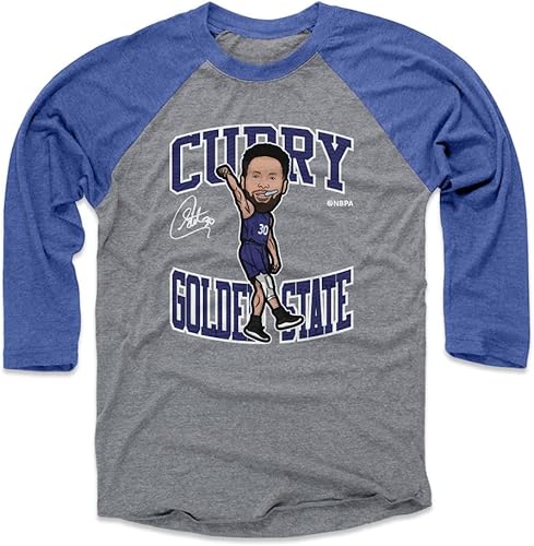 500 LEVEL Steph Curry - Camiseta raglán de manga 34 - Steph Curry Golden State Toon