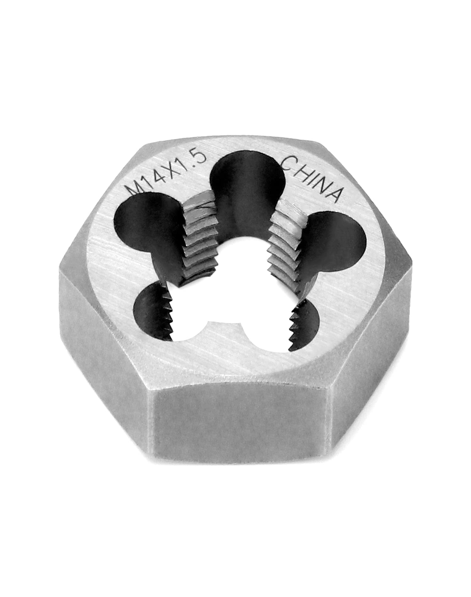 QWORK Metric Hex Die Rethreading Die, M14 X 1.5mm Carbon Steel Machine Thread Die, for Mold Machining, Steel, Cast Iron, Copper — Amazon image 4