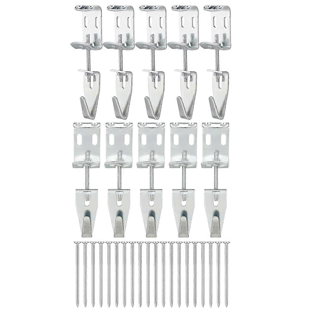 JOYHAPPST 10 Pcs Adjustable Picture Hangers J Hooks Mirror Hanging Kit with Hangers Hooks for Mirrors Pictures Frame