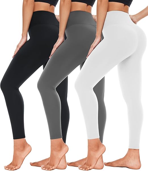 Hi Clasmix 3 Pack Leggings for Women-High Wasited Tummy Control Yoga Pants Clothing for Workout Athletic Lounge
