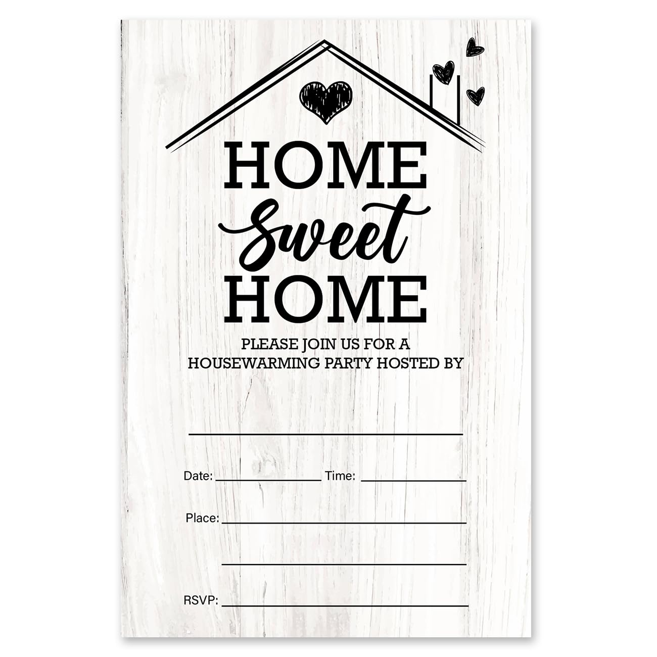brayqu Housewarming Party Invitations Rustic Home Sweet Home Housewarming Invites Fill-in (20 Invitation Cards with Envelopes)