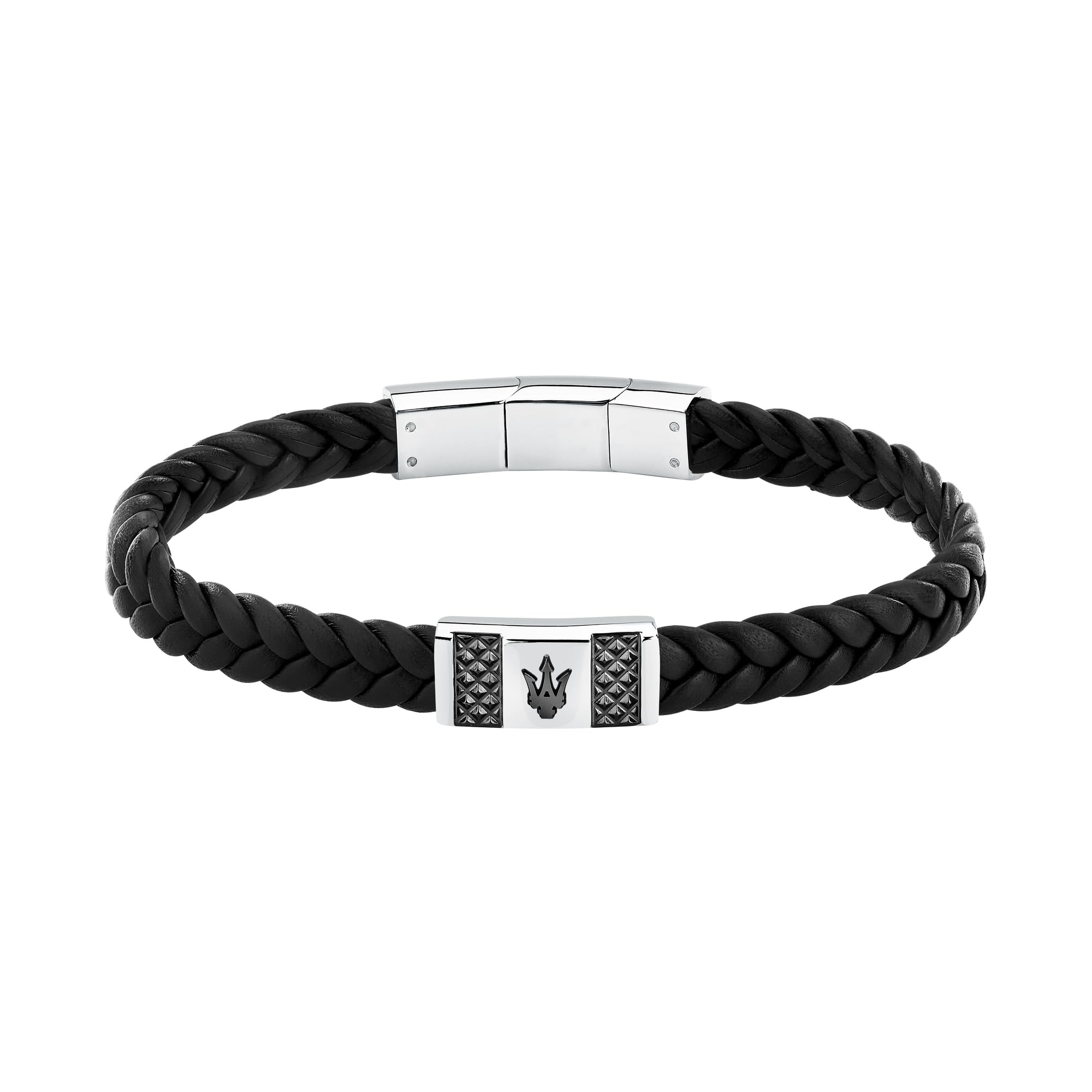 MASERATI Herrenarmband aus Stahl, Naturleder, Kollektion RECYCLED LEATHER JM424AVE25
