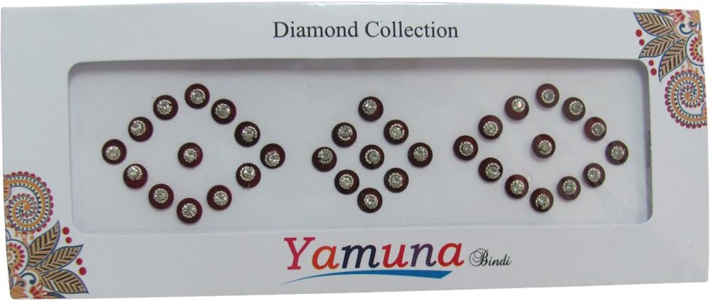 Indian Fashion Art Bollywood Head Tattoo Sparkling Crystal Stick-On Reuseable Bindi Set No11