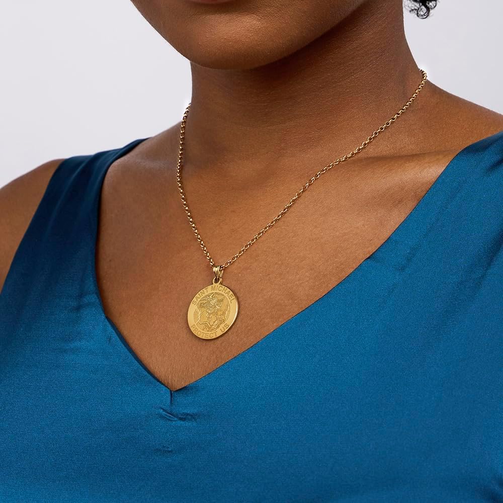 PicturesOnGold.com Saint Michael Religious Medal - 2/3 Inch Size of Dime, Sterling Silver - Image 5