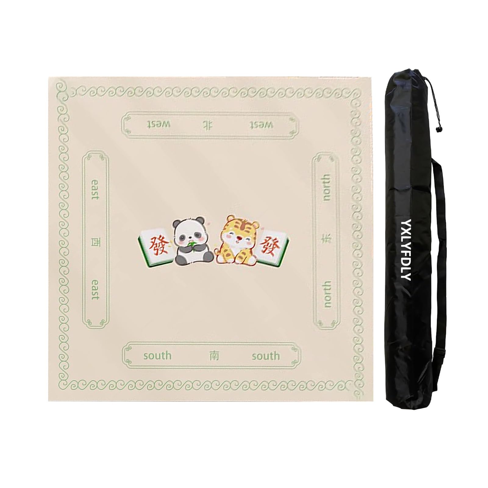 Miękka mata mahjong, cichy i redukujący hałas, obrus mahjong z torbą do przenoszenia, duża mata do zabawy do mahjonga, pokera, karty, gier kafelkowych (120 cm)