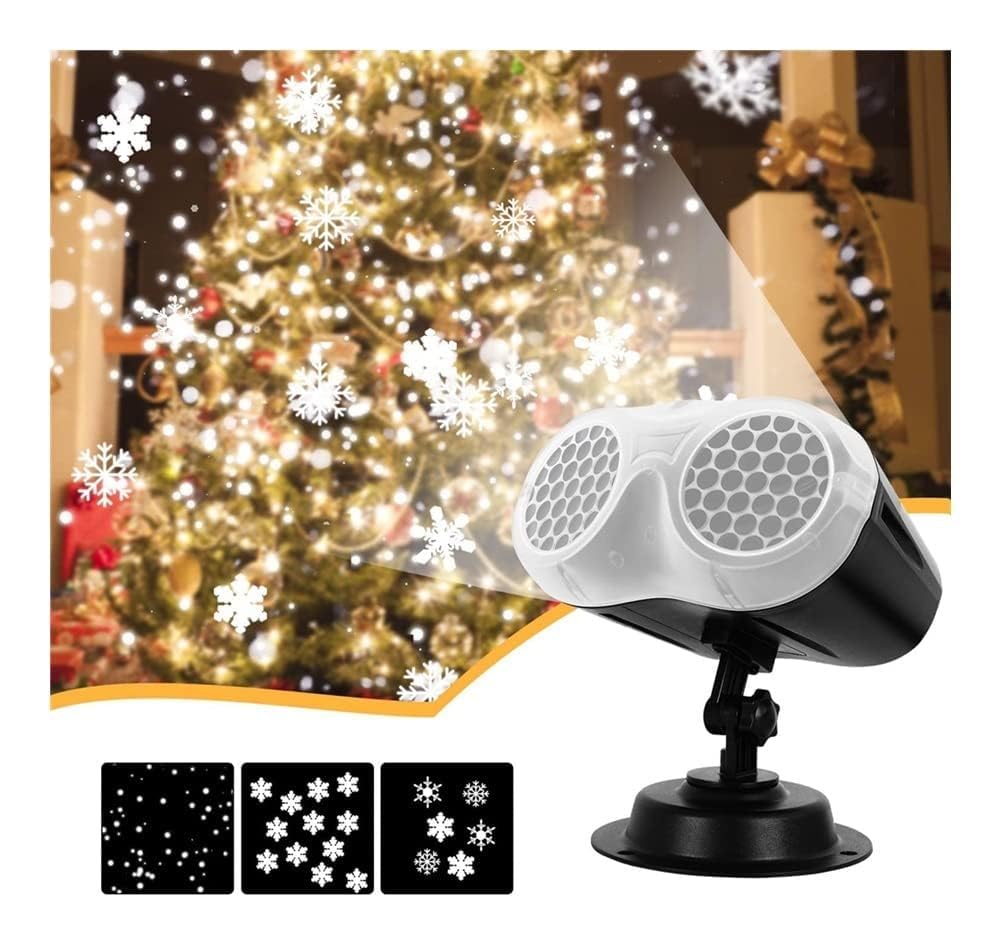 LED Outdoor Christmas Projector Lights, Upgrade Dynamic Snowflake Projector Lights, Waterproof Snow Flurries Landscape Spotlight for Decoration Halloween, Christmas, Party