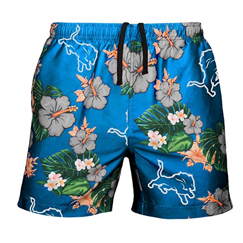 Image of FOCO Men's Team Logo Floral Hawaiian Swim Suit Trunks