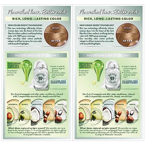 Garnier Hair Color Nutrisse Nourishing Creme, 80 Medium Natural Blonde (Butternut) Permanent Hair Dye, 2 Count (Packaging May Vary) #TOP1