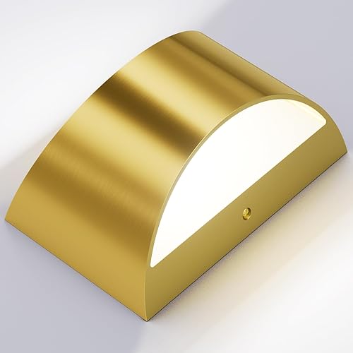 Miniatura 2 de Aipsun Aplique de Pared de Latón Cepillado Luces de Pared Interiores con Cableado Directo 1 Paquete Luz de Montaje en Pared Hacia Arriba y Hacia