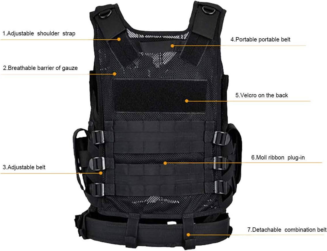 Tactical Airsoft Vest for Outdoor Hunting Army Fan Combat Training CS Game 600D encrypted Nylon Fabric