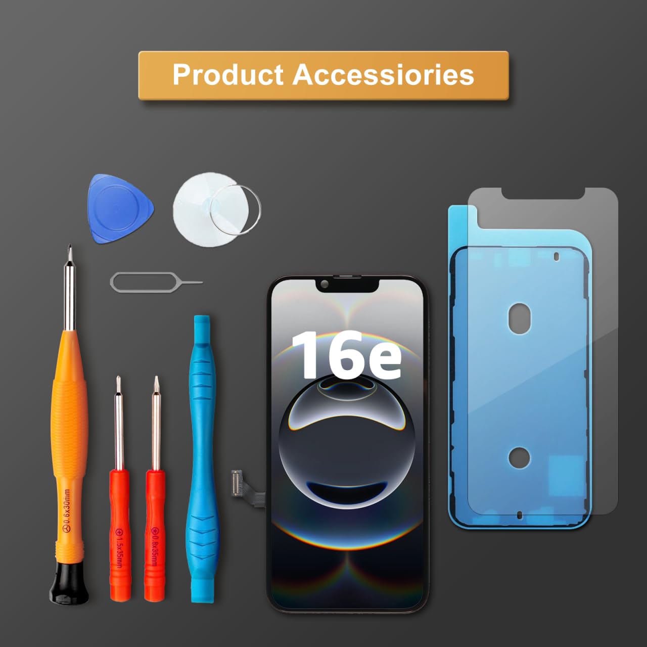 LL TRADER Pantalla para iPhone 16e LCD 6.1" y Kit de Reparación