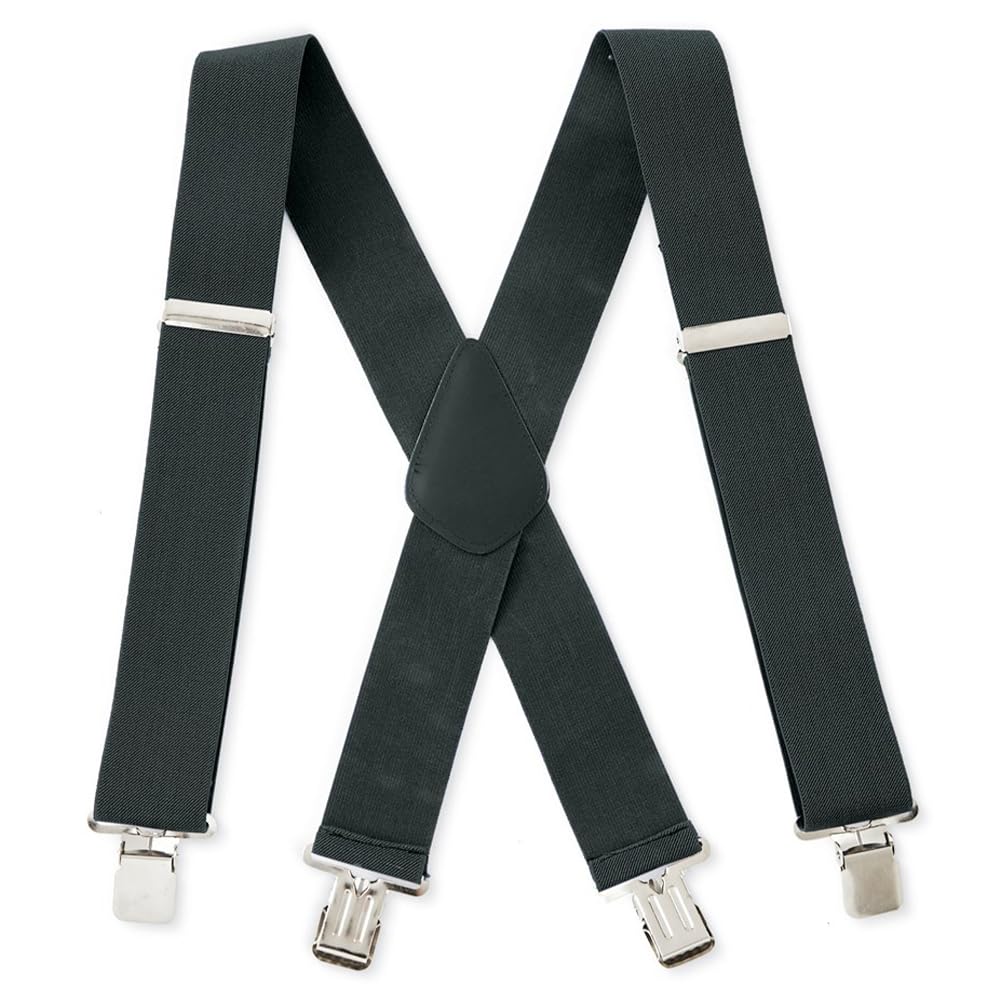 Easylife Lifestyle Solutions Men's Black Easylife Extra Wide Braces For Suspenders, Braces For Trousers With Strong Clips, Braces - Fully Guaranteed