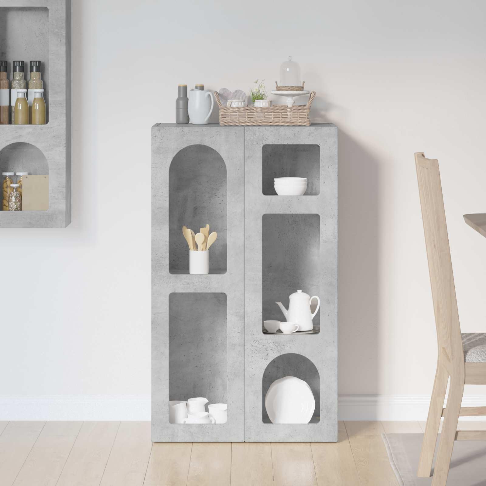 Credenza grigio cemento, 59 x 35 x 100,5 cm, in legno