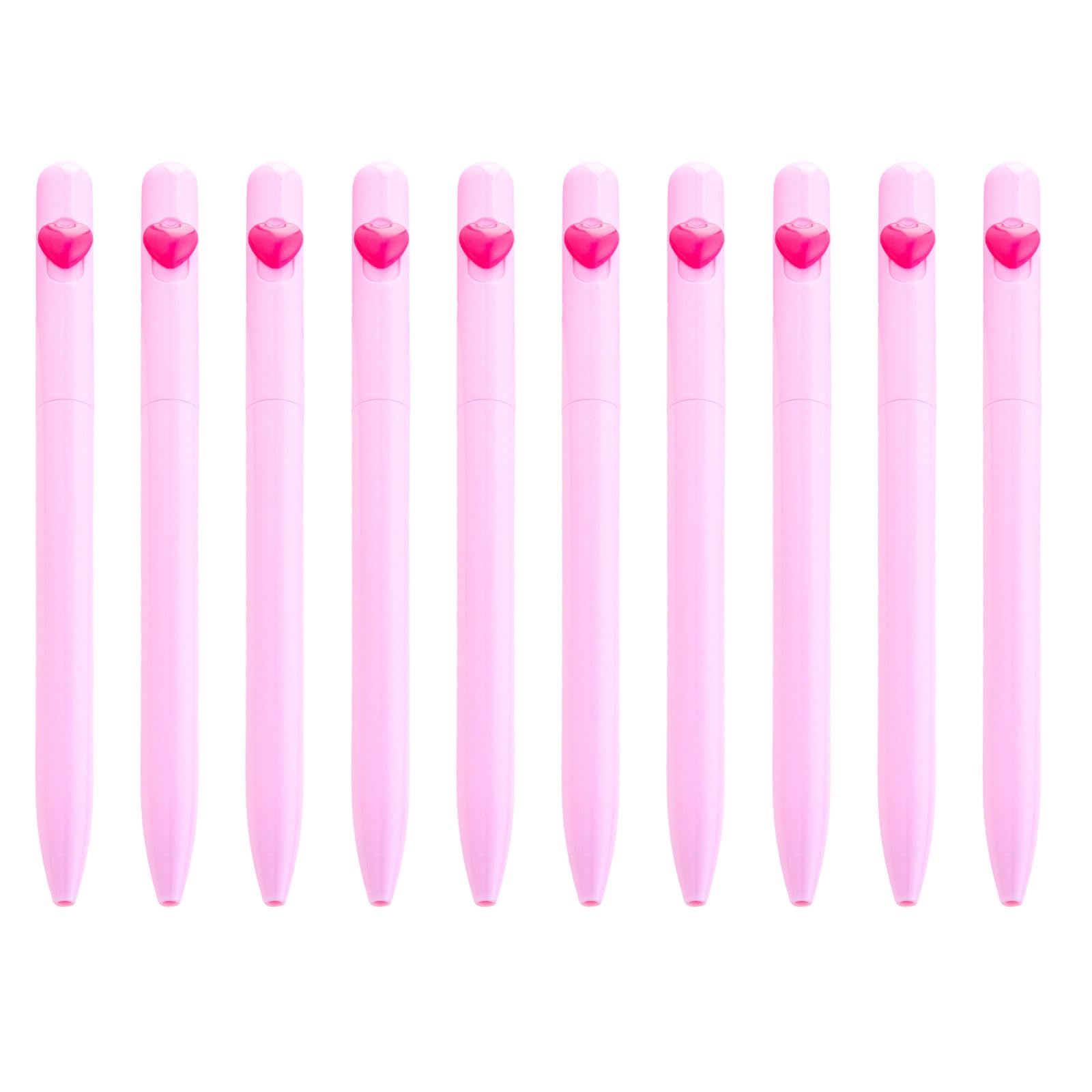Buxuaaaa 10pcs 1.0mm Ballpoint Pen Smooth Writing Pen Black Inks Stationery Love Heart Ballpoint for School Oil