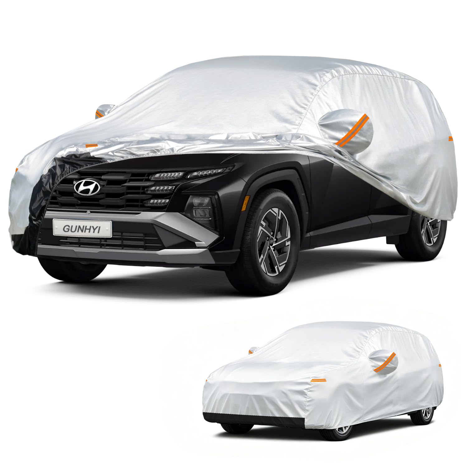 GUNHYI Waterproof SUV Car Cover Custom Fit Hyundai Tucson (2004-2026) | All-Weather outdoor sun/rain/dust/snow protection, durable breathable Oxford fabric, soft paint-safe, cover for Automobiles.
