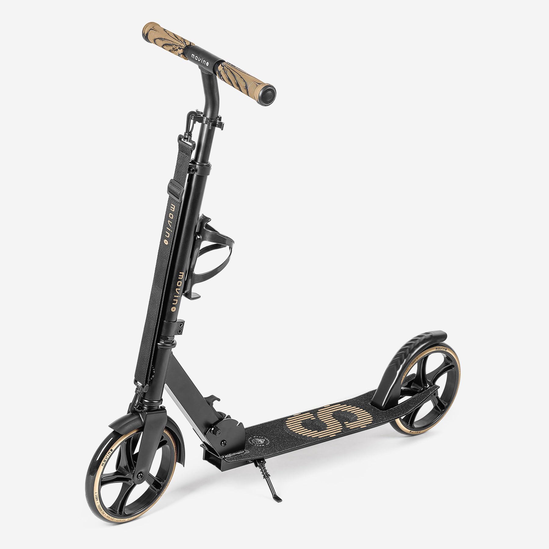 Movino Infinity Scooter para los Jóvenes y Adultos, Plegable, Ruedas Grandes de 200 mm, Portabotellas, Correa de Transporte
