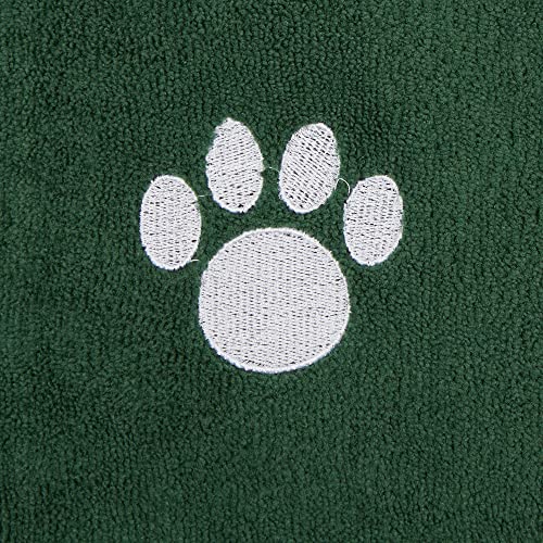 Image of Bone Dry Pet Grooming, Embroidered Microfiber Towel Drying Collection, 15x30, Hunter Green