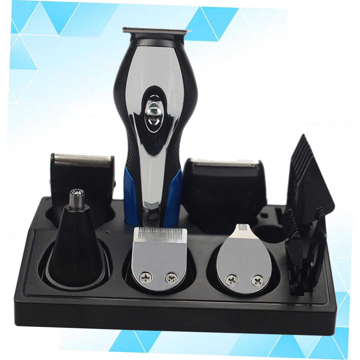Kit Elettrico Da Uomo Multifunzione Usb Ricaricabile, Rasoio a Testina Con Epilatore Naso e Pinzette, Accessori Da Portatile Per Cura Del Viso e Barba in Viaggio