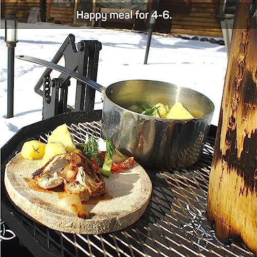 BBQ Light 4 Wood Fire Log with Lighter Cube, Swedish Torch, Swedish Candle, Swedish Fire Log for Camping, Cooking or Small Outdoor Fire from European Pine Tree, 30x30x18 cm