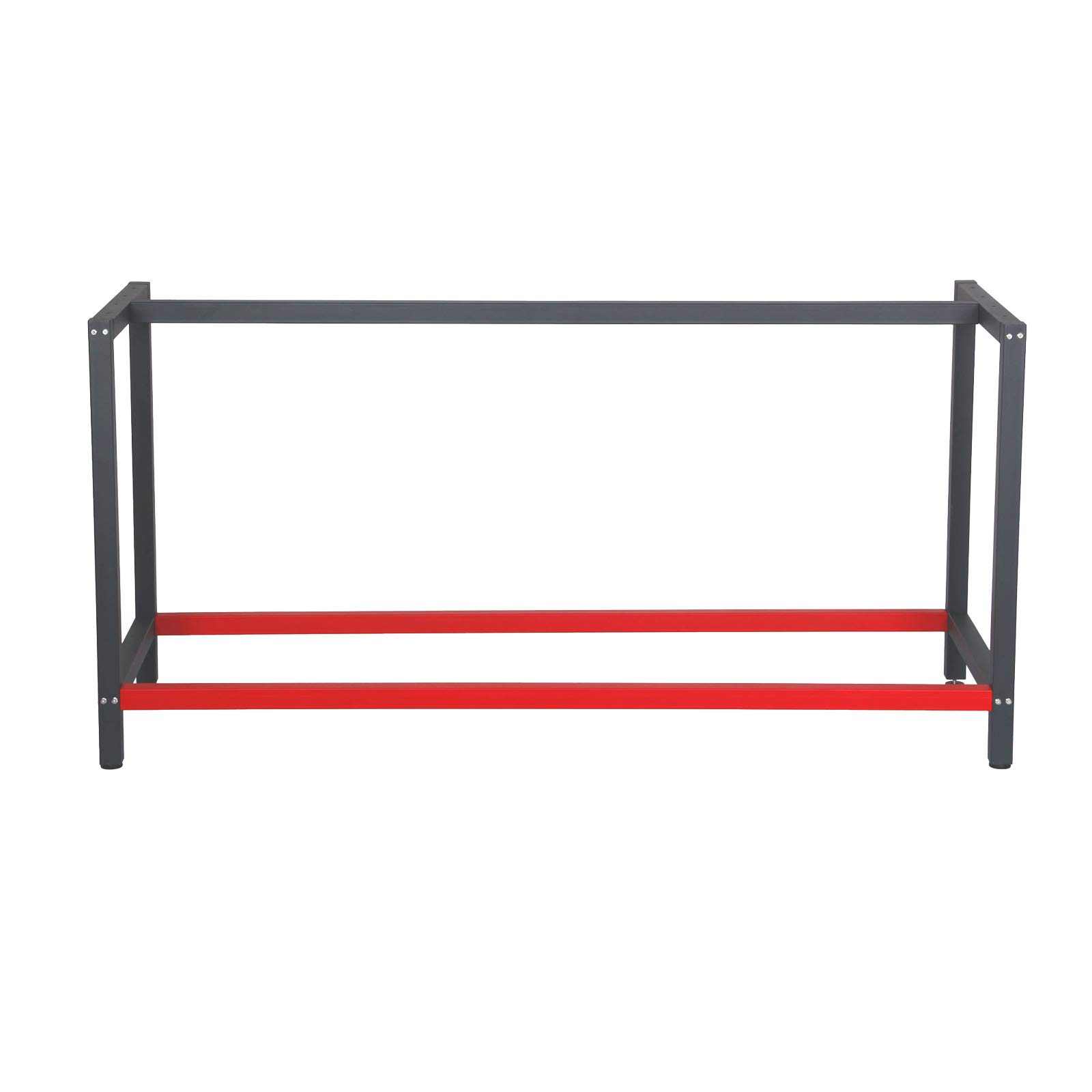 Wiltec Telaio per banco da lavoro in acciaio antracite-rosso, gambe per banco da lavoro, telaio per tavolo 175 x 57 x 81 cm