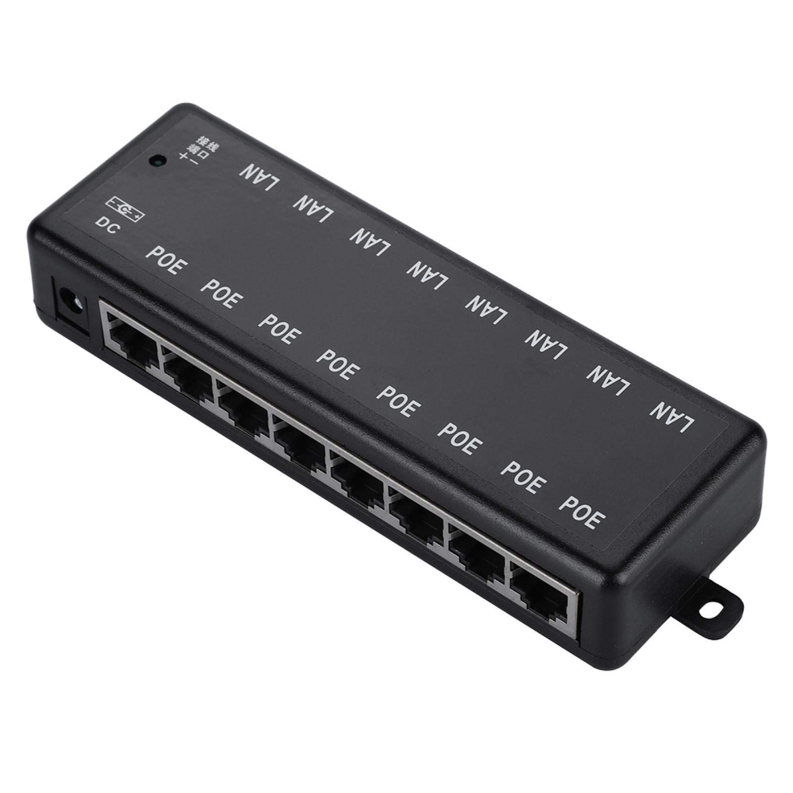 POE Power Supply,DC12V-48V 8 Interfaces Passive PoE Adapter Power Over Ethernet POE Power Supply Module Injector