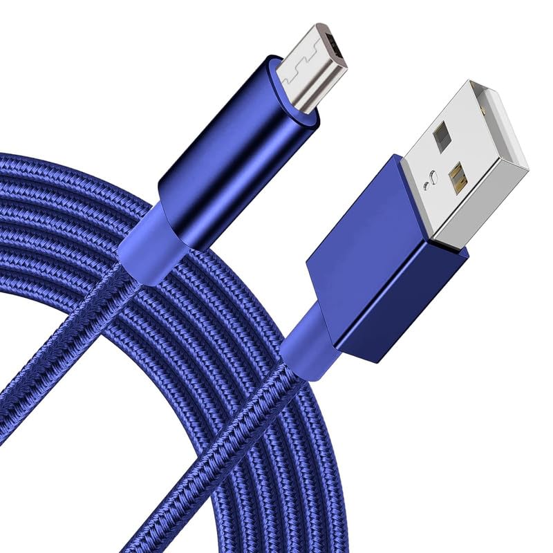 Braided USB Cable Charging Cord/Charger Power Lead Wire Compatible with NOKIA N900 2690 6555 6600 / Blue / (1m / 3.3ft)
