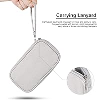 Vista 4 de Electronics Organizer Bag Pouch Cable Charger Organizer Travel Shockproof Cord Carrying Case for Earphone Powerbank USB Hard Drive SD Card (Pink)