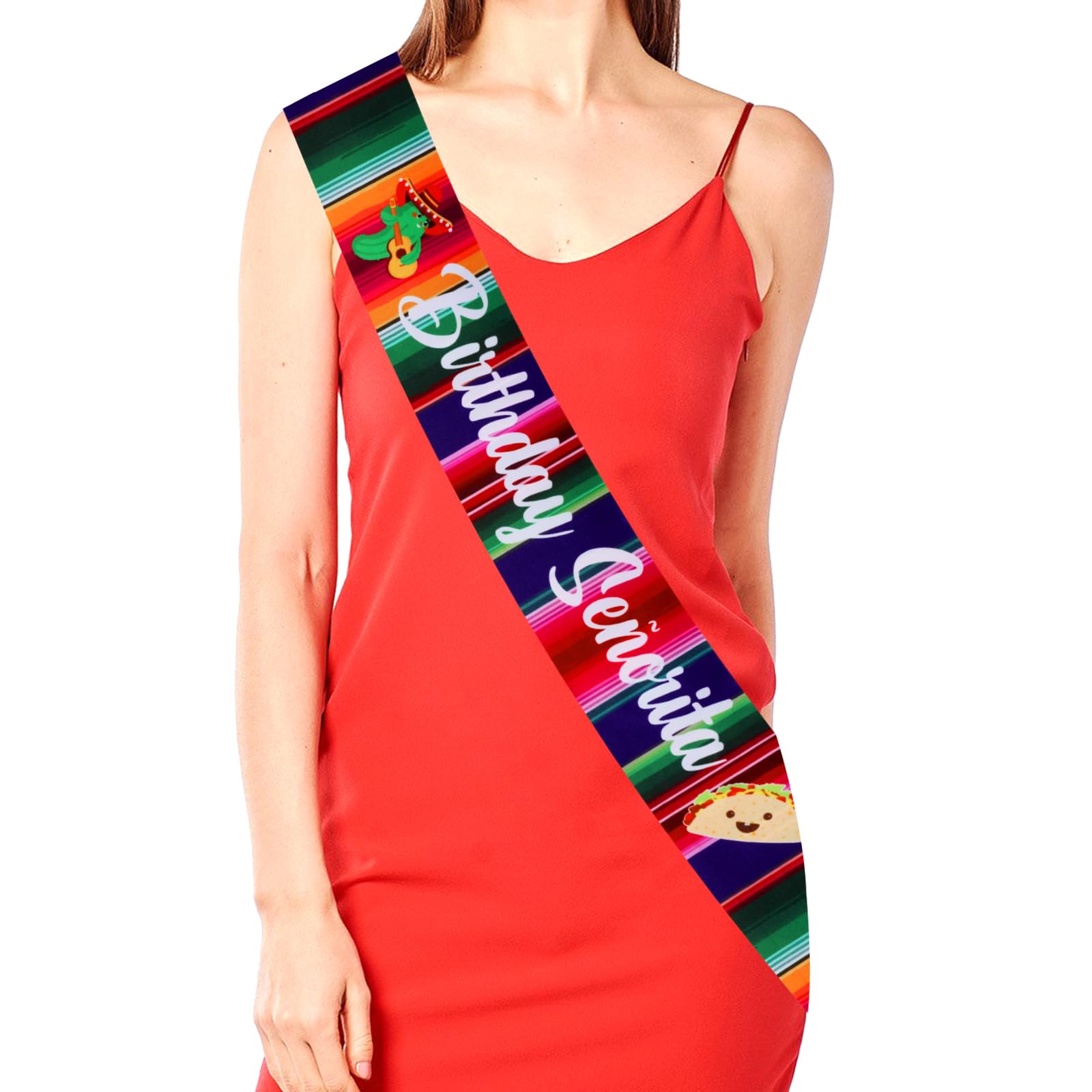 Jollyboom Mexikanische Señorita-Schärpe – Ca. 160 X 9,4 Cm, Aus Satin – Für Fiesta-Geburtstagsparty, Deko & Accessoire