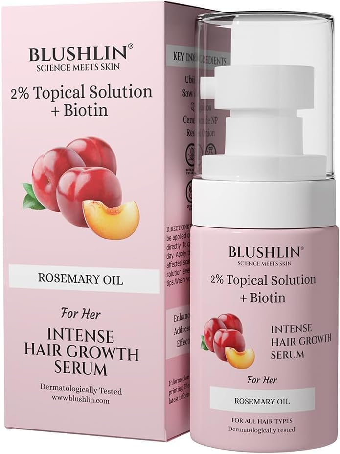 BLUSHLIN SCIENCE MEETS SKIN Relaxed Fit Topical Solution Hair Growth Serum | With Rosemary Oil & Onion | Hair Loss Control (For Women), 100 Grams