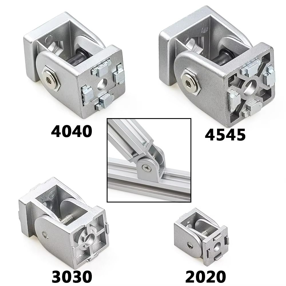 Conector De Ángulo Recto, Bisagra Flexible, Junta Pivotante, Accesorios De Aluminio For Perfiles De Aluminio 2020, 3030, 4040 Y 4545 (2/4 Piezas)(2020 (4pcs))