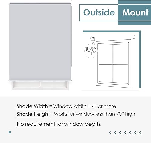 Miniatura 4 de ChrisDowa 100% Persianas oscurecedoras enrollables, persiana con aislamiento térmico, tela de protección UV. Estor enrollable para oficina y hogar.