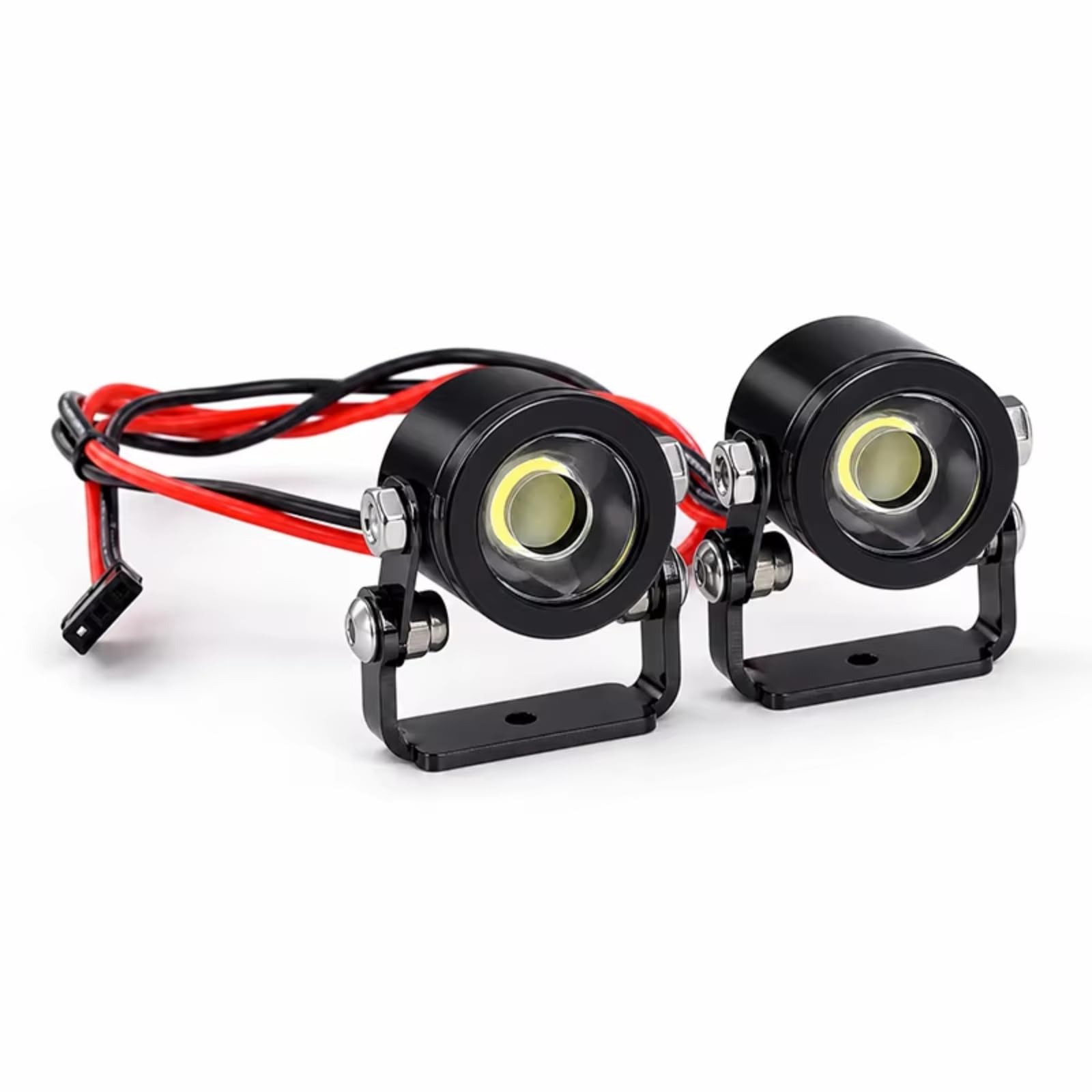RC Car Parts Compatible with TRAXXAS for TRX4 for Axial for SCX10 YK 1/10 RC Crawler Truck Upgrade Parts Aluminum Spotlight Roof Light(Black)